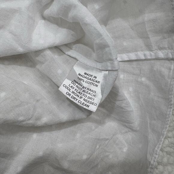 Hill House Athena Nap Mini Dress Small Swiss Dot White Sheer Puff Short Sleeve - Picture 8 of 11